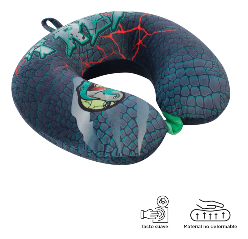 ALMOHADA DE VIAJE PARA NIÑO REX DINO GRIS TOTTO - 2