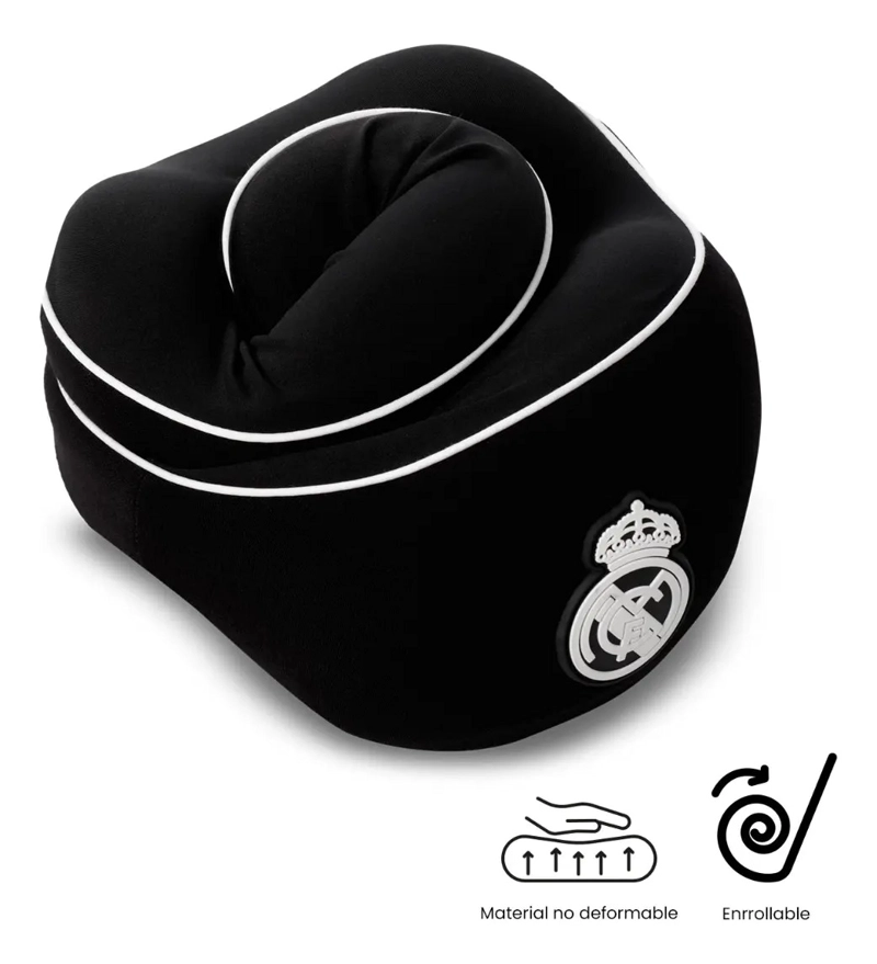 ALMOHADA DE VIAJE REAL MADRID NEGRA - 4