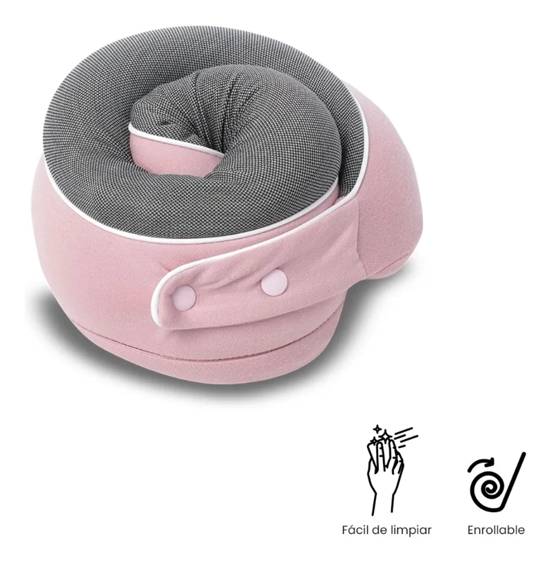 ALMOHADA DE VIAJE MEMORY FOAM PLANE COLOR ROSADO - 4