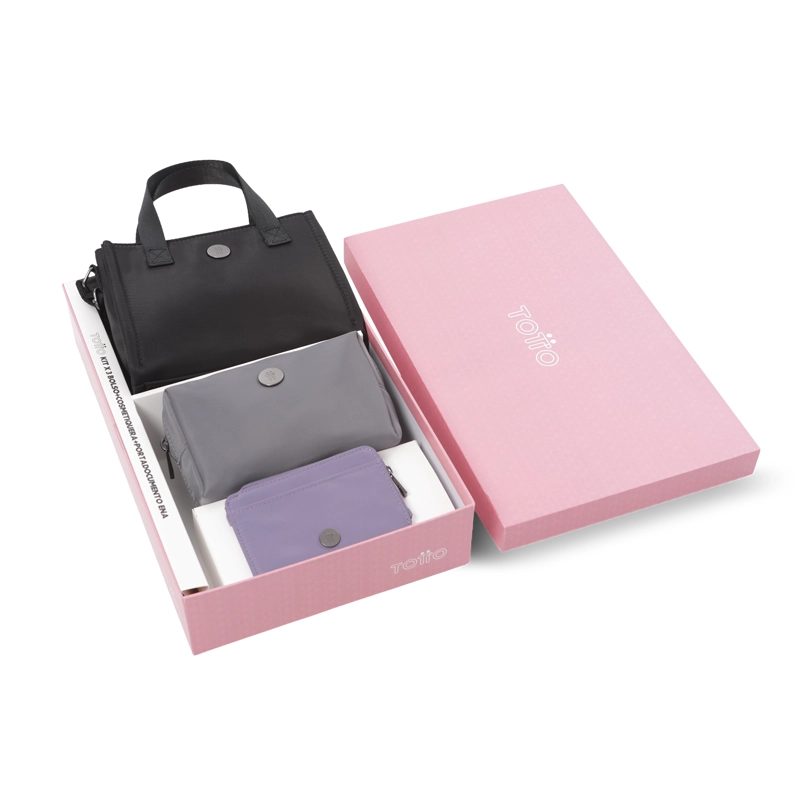 KIT PARA MUJER X3 CARTERA CROSSBODY+NECESER +PORTADOCUMENTOS - 1