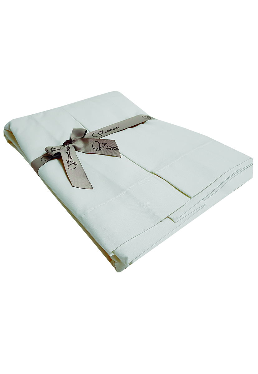FALDON 200 HILOS 1,5 PLAZA LISO BLANCO VICTORIANAS - 1