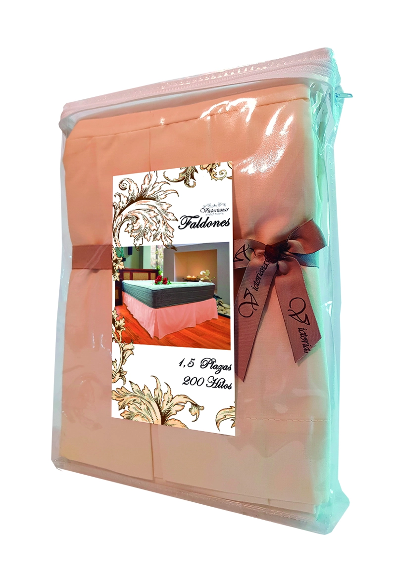 FALDON 200 HILOS 1,5 PLAZA LISO CRUDO VICTORIANAS - 3