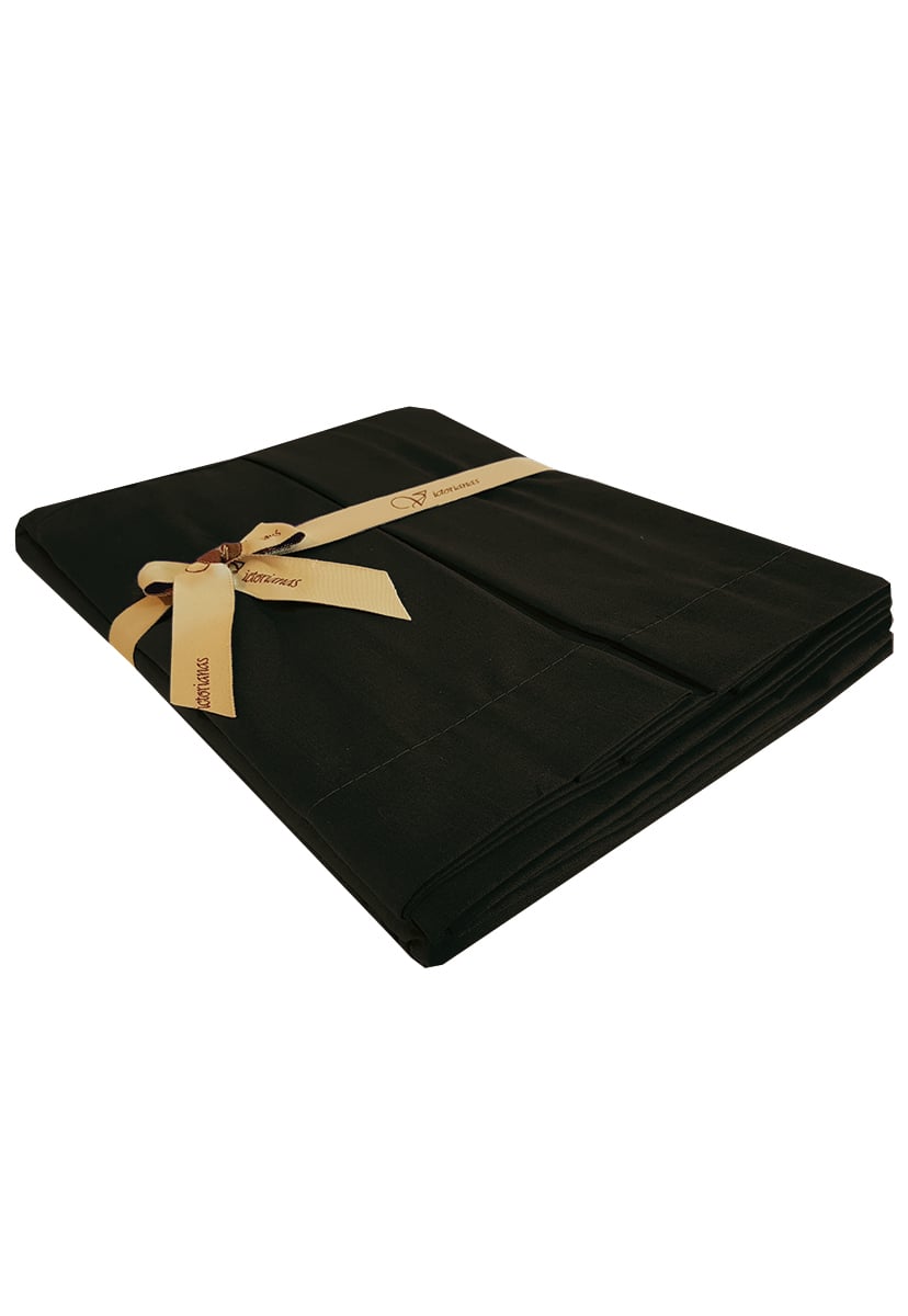 FALDON 200 HILOS 1,5 PLAZA LISO NEGRO VICTORIANAS - 1