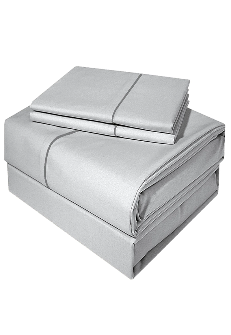 JUEGO DE SABANAS 300 HILOS 2P DARK DELICATO GRIS VICTORIANAS - 1