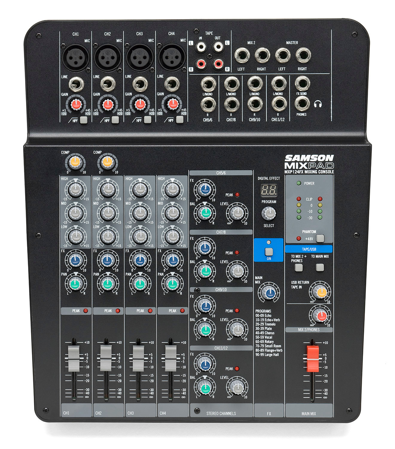MIXER ANALOGO SAMSON 12 CANALES MXP124FX BK - 2