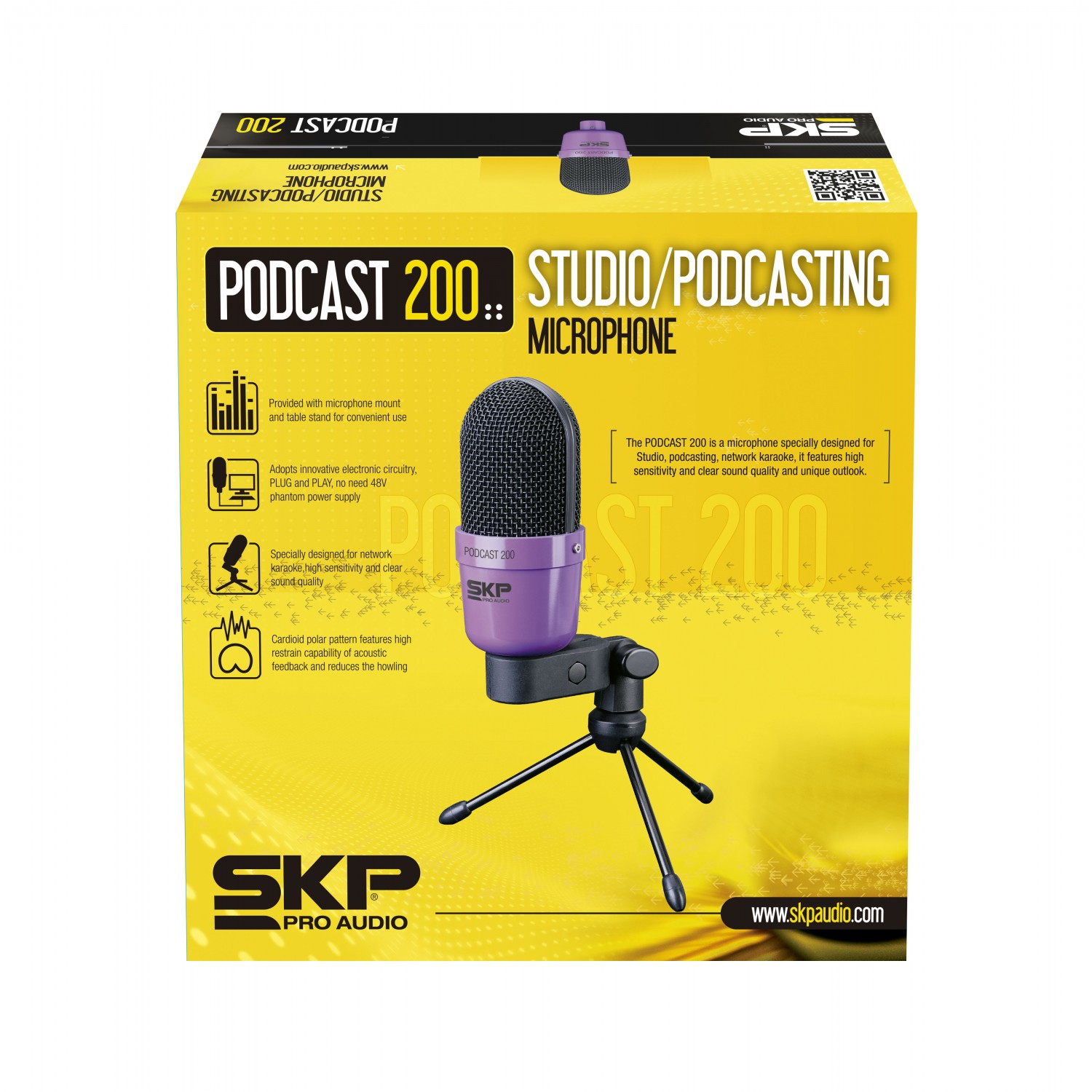 MICROFONO SKP PODCAST 200 CONDENSADOR 3,5MM - 4