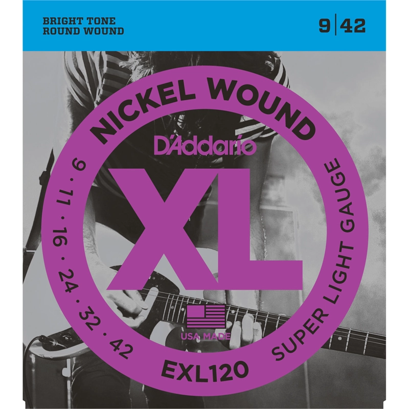 CUERDAS GUITARRA ELECTRICA D'ADDARO EXL120 SUPER LIGHT XL NICKEL WOUND - 1