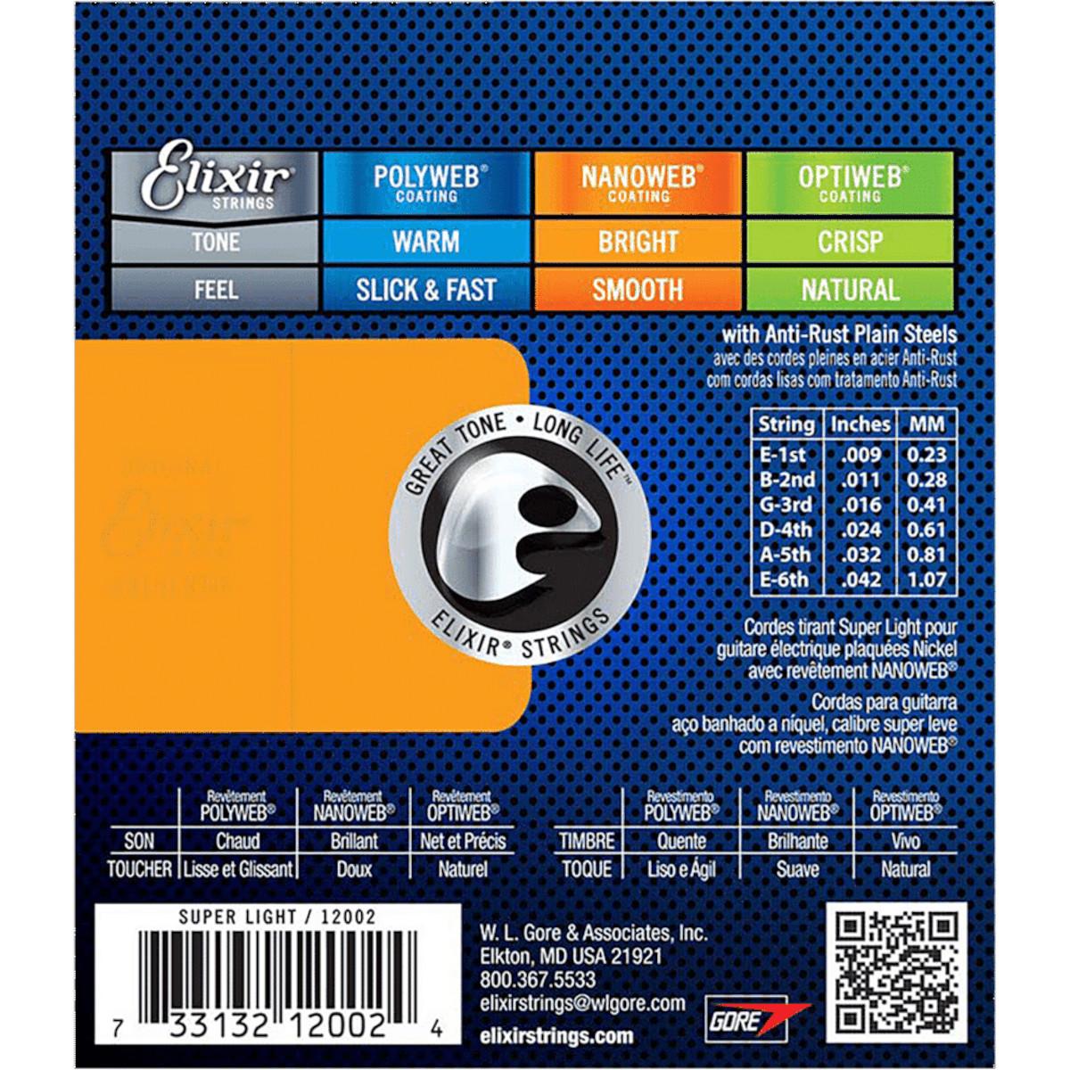 CUERDAS PARA GUITARRA ELECTRICA ELIXIR 12002 - 2