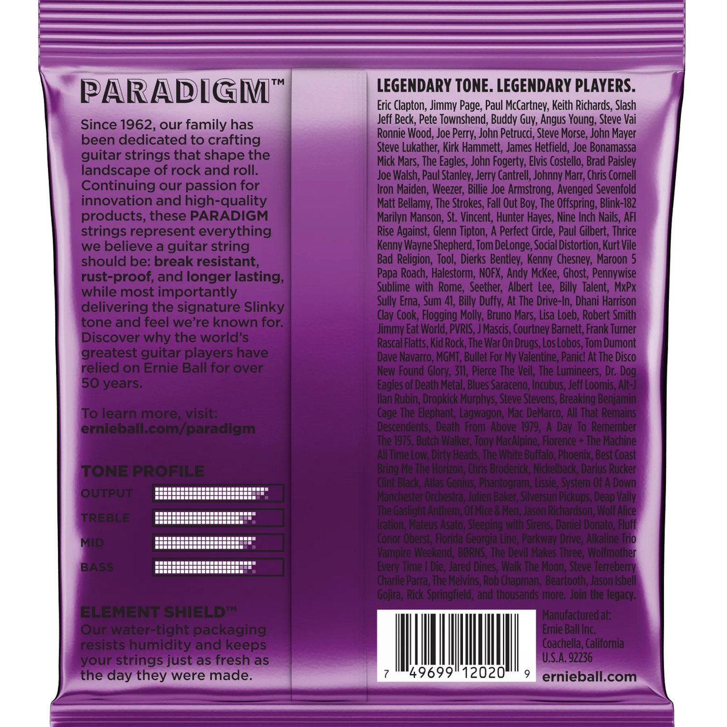 CUERDAS GUITARRA ELECTRICA ERNIE BALL PARADIGM SLINKY P02020 - 2