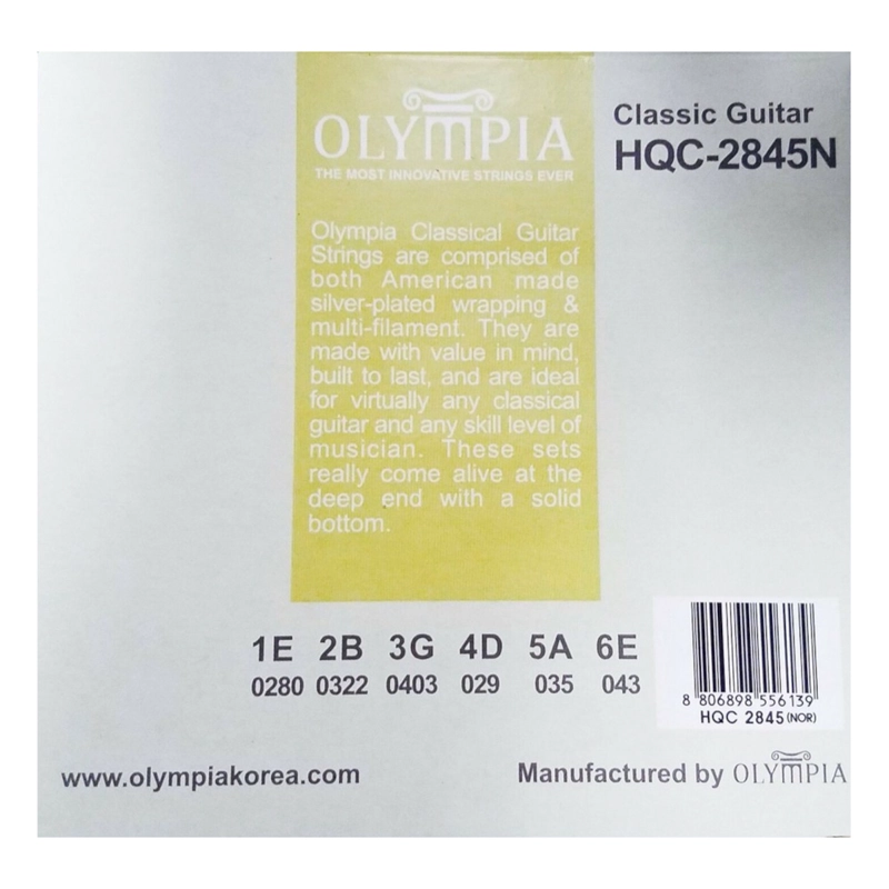 CUERDAS PARA GUITARRA CLASICA OLYMPIA HQC-2845H - 2