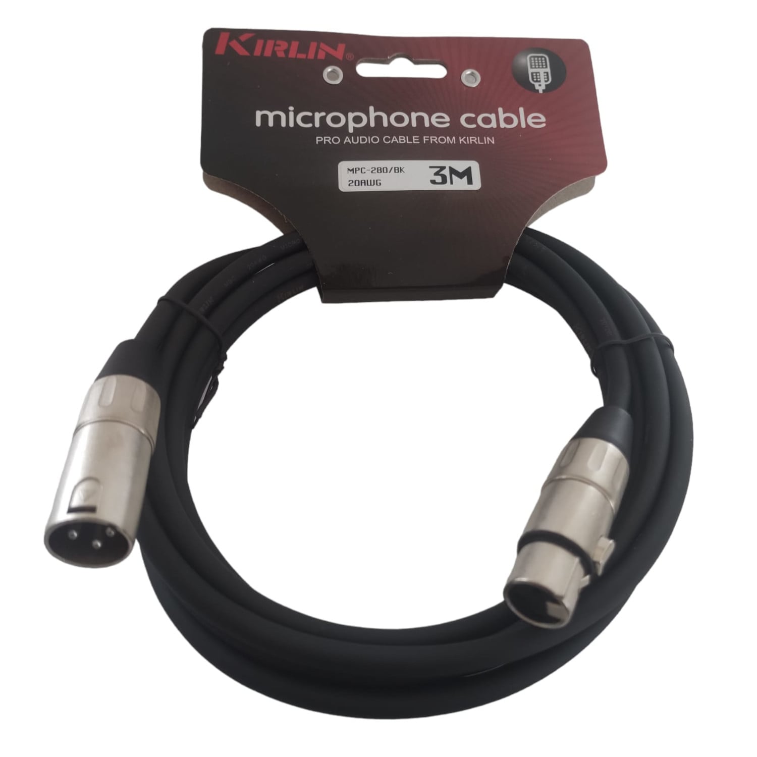 CABLE KIRLIN MICRÓFONO XLR 3 MTS MPC-280-3M - 1