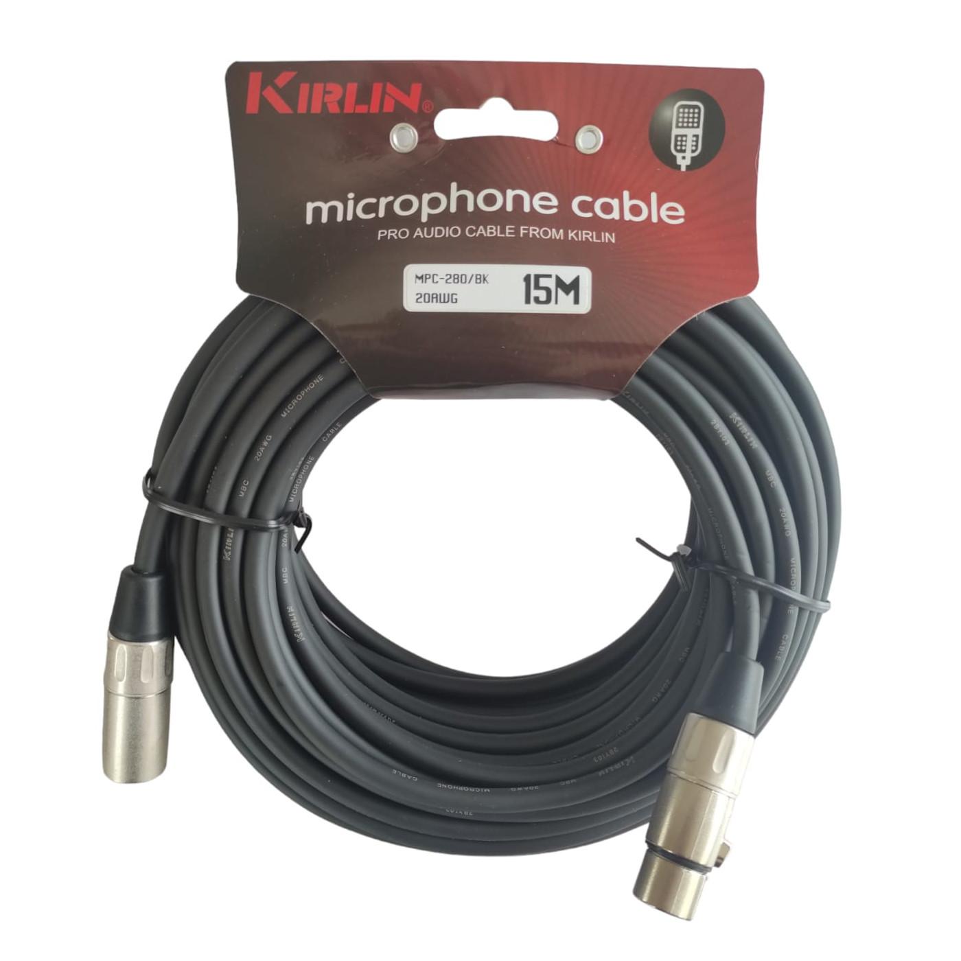 CABLE MICROFONO XLR 15 MTS KIRLIN MPC-280-15M/BK - 1