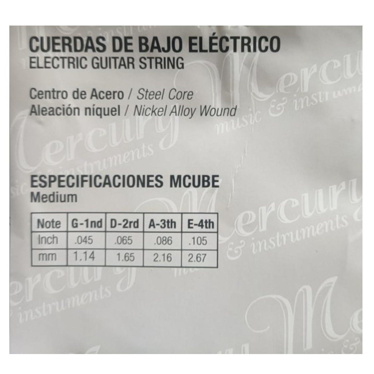 CUERDAS PARA BAJO MERCURY ELECTRICO MCUBE - 2