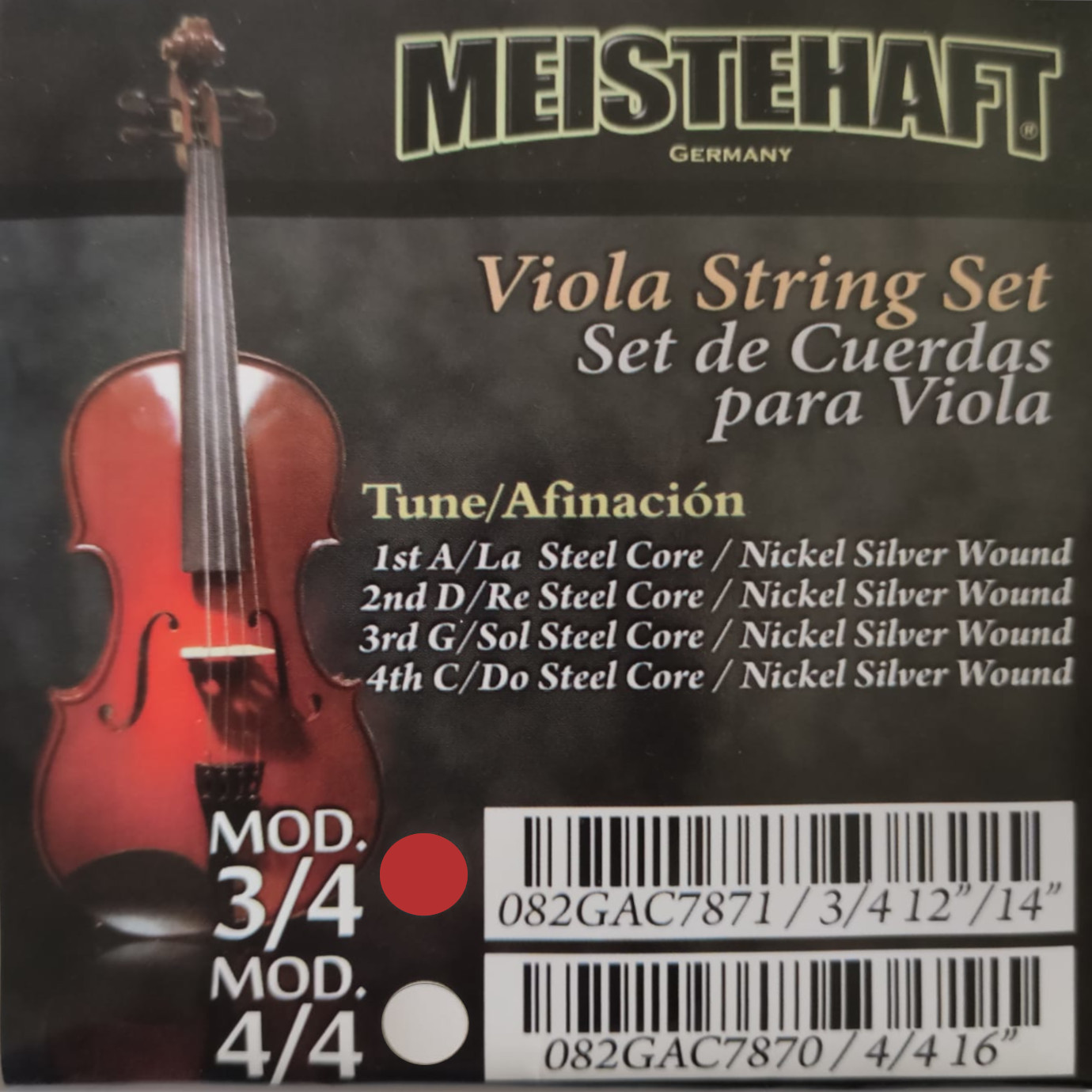 SET DE CUERDAS MEISTEHAFT PARA VIOLA 3/4 082GAC7871 - 2