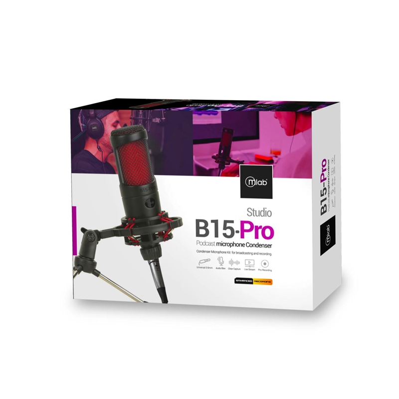 MICROFONO CONDENSADOR PARA PODCAST MLAB B15-PRO STUDIO - 2