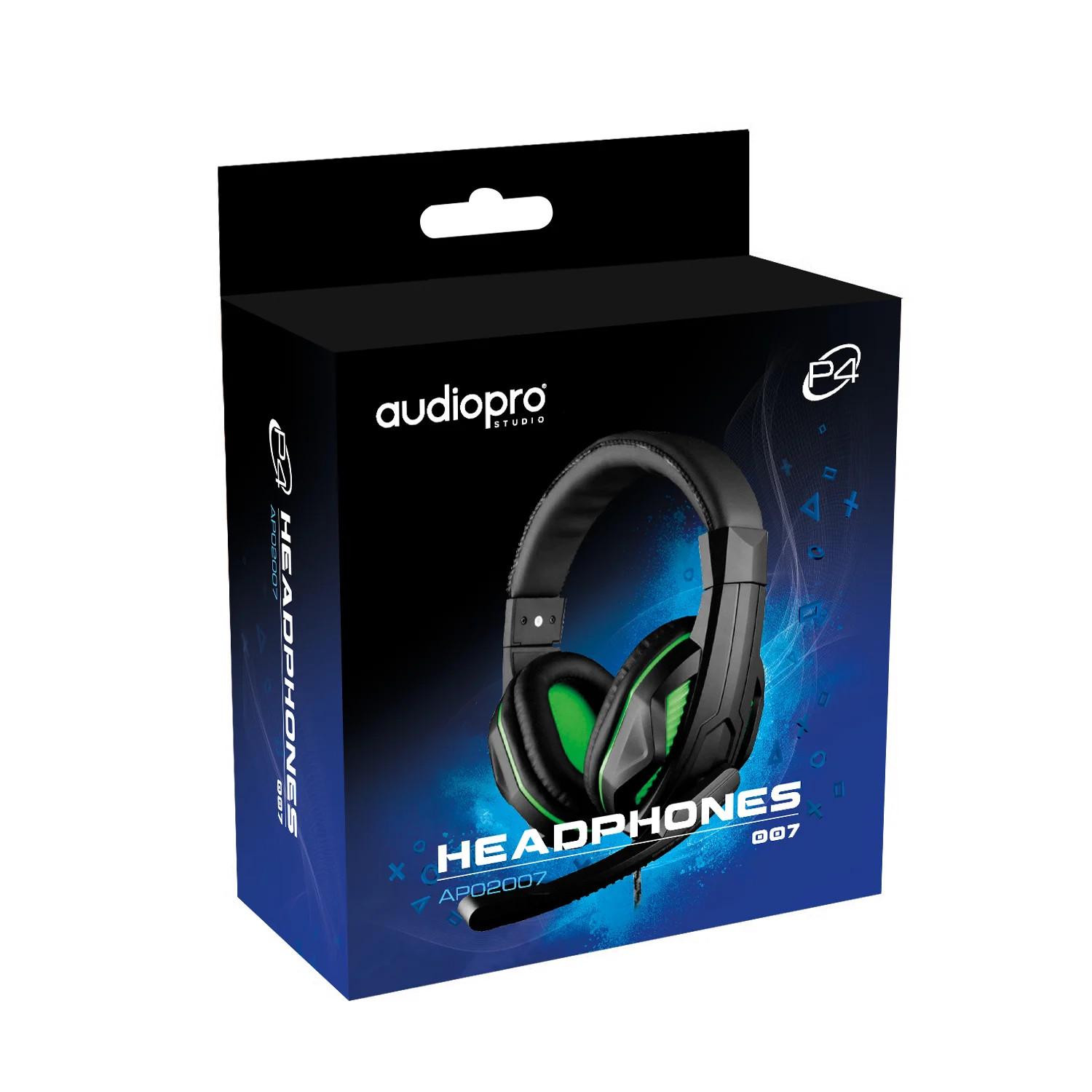 AUDIFONOS GAMER AUDIOPRO AP02007 GREEN - 3