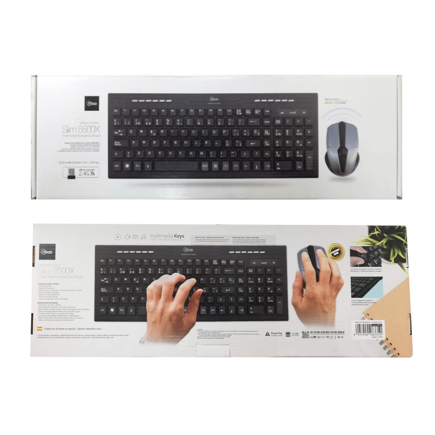 KIT COMBO TECLADO Y MOUSE INALÁMBRICO MLAB SLIM 8500X - 3