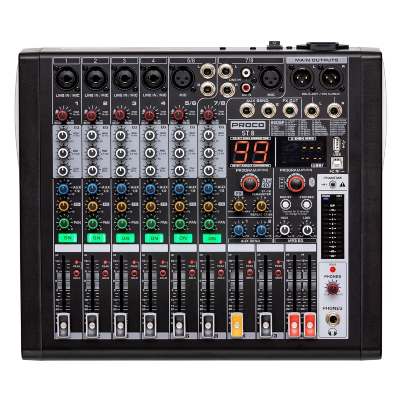 MIXER ANALOGO 8 CANALES PROCO ST8 - 1