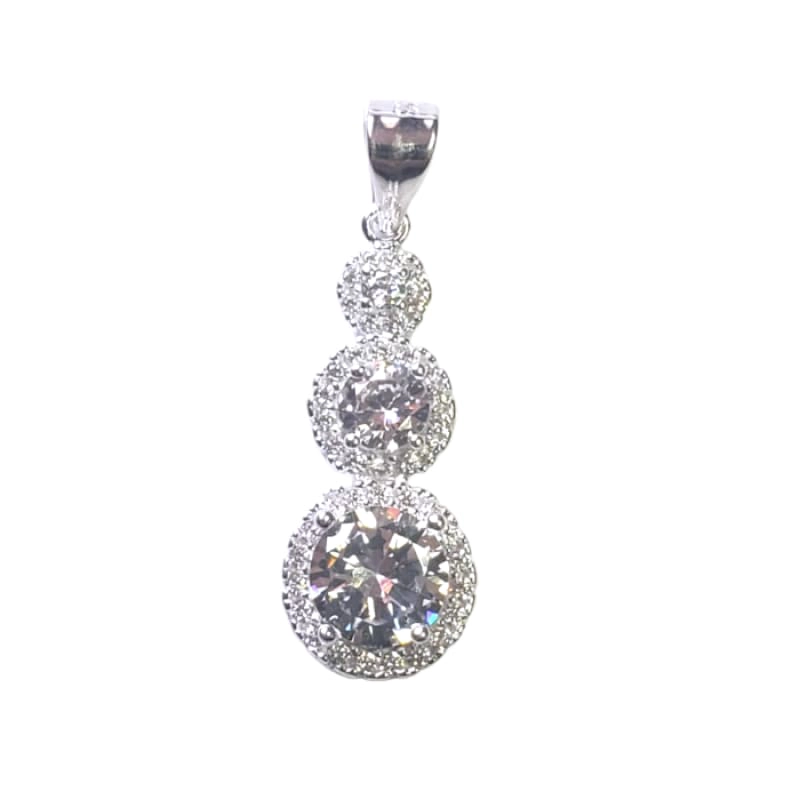 DIJE 3 CIRCULOS CON PIEDRAS PLATA ITALIANA 925 - 1