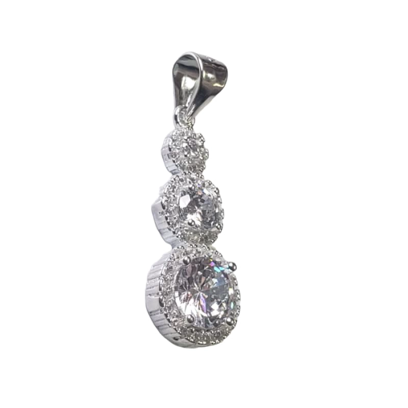 DIJE 3 CIRCULOS CON PIEDRAS PLATA ITALIANA 925 - 2