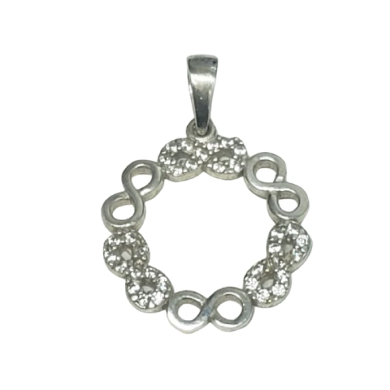 DIJE CIRCULO DE INFINITOS CON PIEDRAS MURANO PLATA ITALIANA 925 - 1