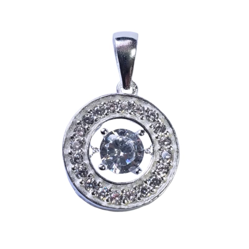 DIJE PIEDRAS PEQUEÑAS Y PIEDRA GRANDE CENTRAL PLATA ITALIANA 925 - 1