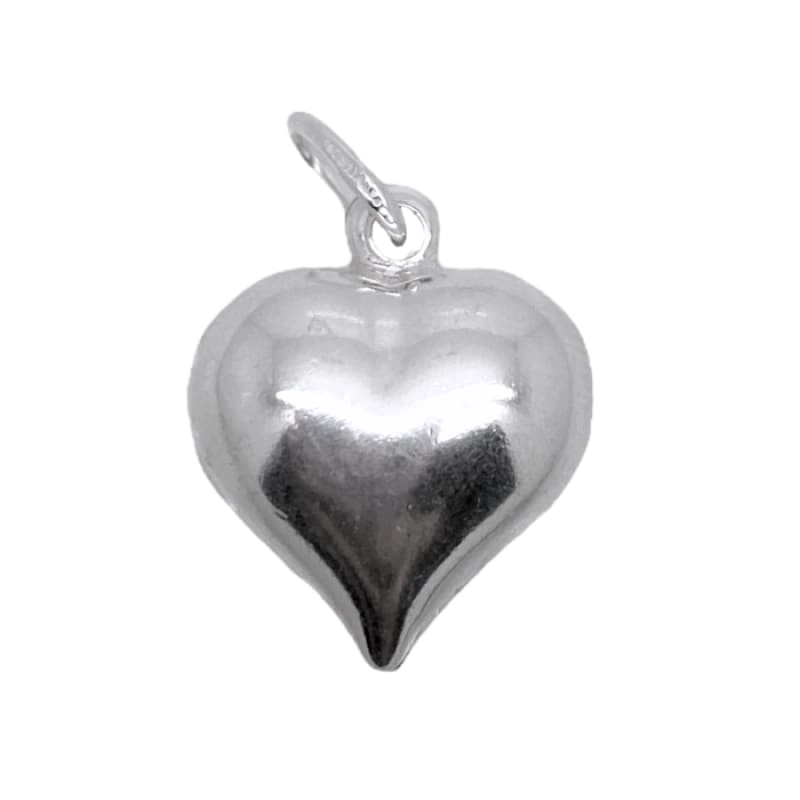 DIJE SOPLADO CORAZÓN GRANDE PLATA ITALIANA 925 - 1