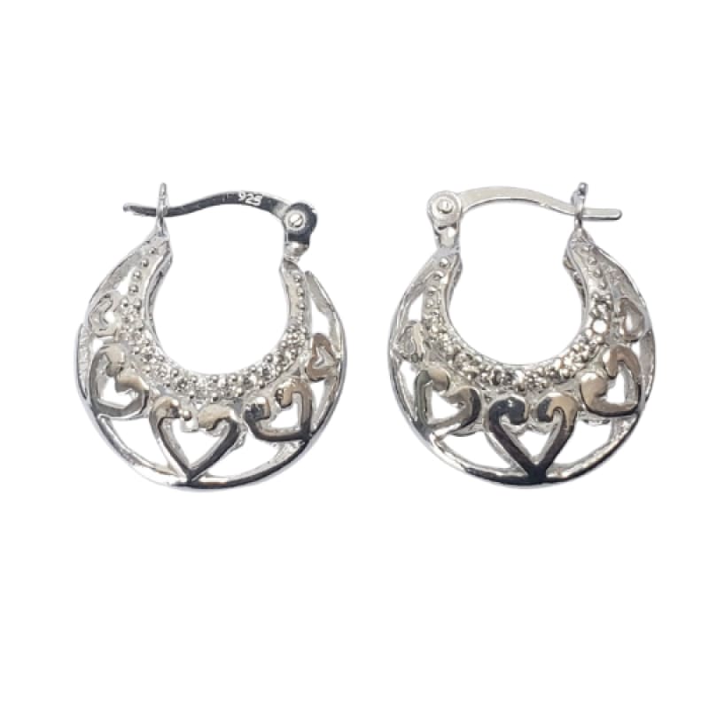 AROS CORAZÓN EN BOTE PLATA 925 - 1