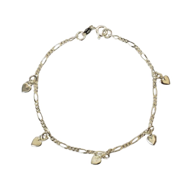 PULSERA CORAZONES MINI 19CM EN PLATA 925 - 1