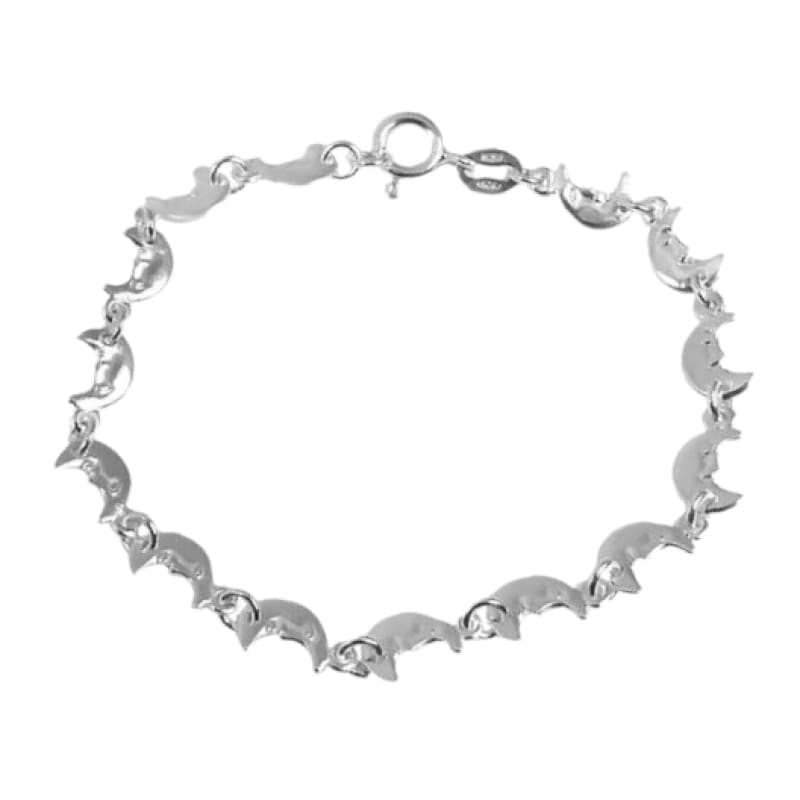 PULSERA DE LUNAS ITALIANA 18CM PLATA ITALIANA 925 - 1