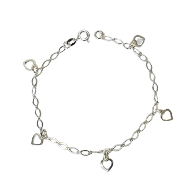 PULSERA CORAZÓN ABIERTO 19CM PLATA 925 - 1