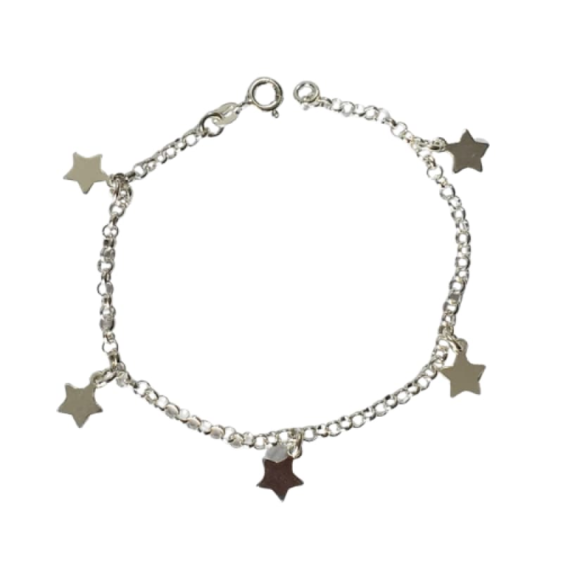 PULSERA ESTRELLAS 19 CM PLATA 925 - 1