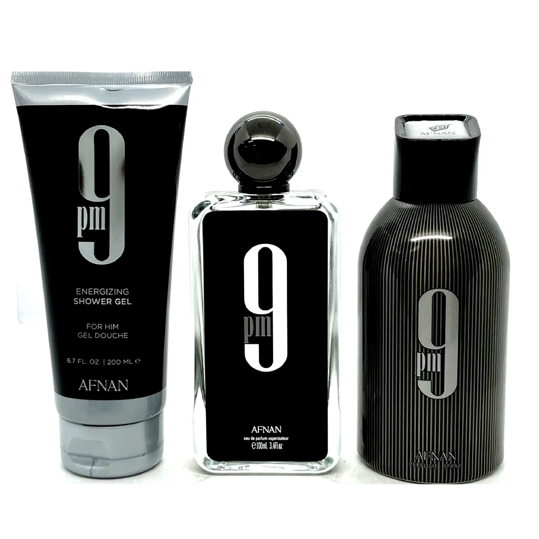 AFNAN ESTUCHE 9 PM EDP 100ML +S/G 150ML +DEO 150ML HOMBRE - 1