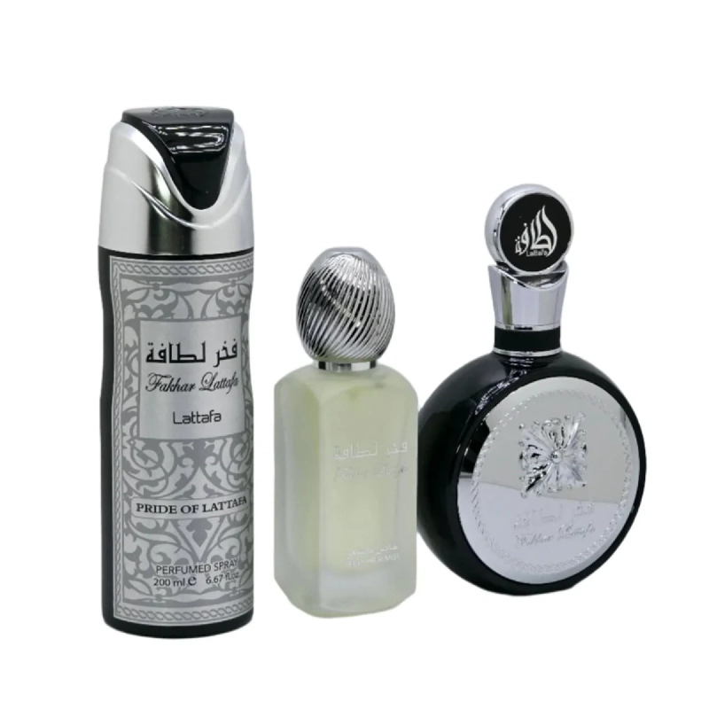 LATTAFA FAKHAR MAN ESTUCHE EDP 100ML+PERFUME SPRAY 200ML+HAIR MIST 50ML HOMBRE - 1
