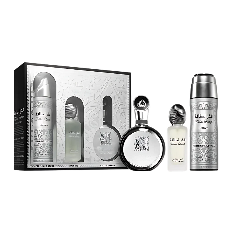 LATTAFA FAKHAR MAN ESTUCHE EDP 100ML+PERFUME SPRAY 200ML+HAIR MIST 50ML HOMBRE - 2