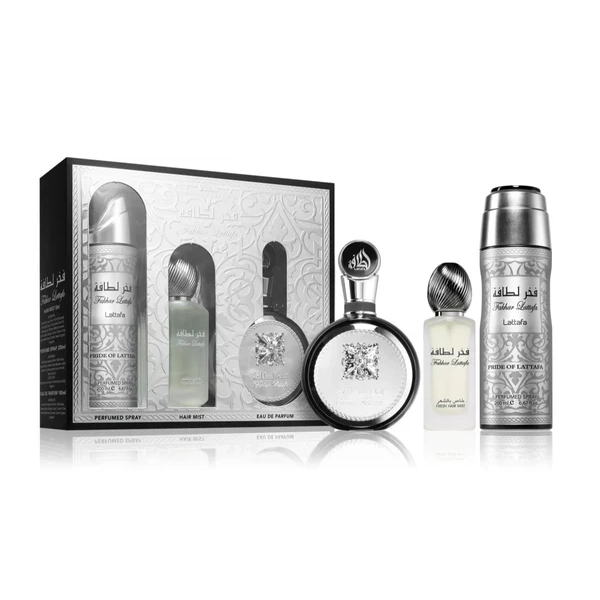 LATTAFA FAKHAR MAN ESTUCHE EDP 100ML+PERFUME SPRAY 200ML+HAIR MIST 50ML HOMBRE - 3