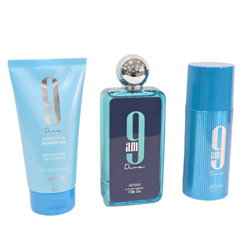 AFNAN 9AM DIVE ESTUCHE EDP 100ML + DEO 150ML + S/G 150ML HOMBRE - 1
