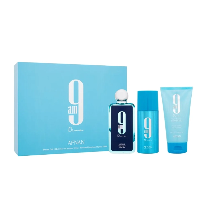 AFNAN 9AM DIVE ESTUCHE EDP 100ML + DEO 150ML + S/G 150ML HOMBRE - 2
