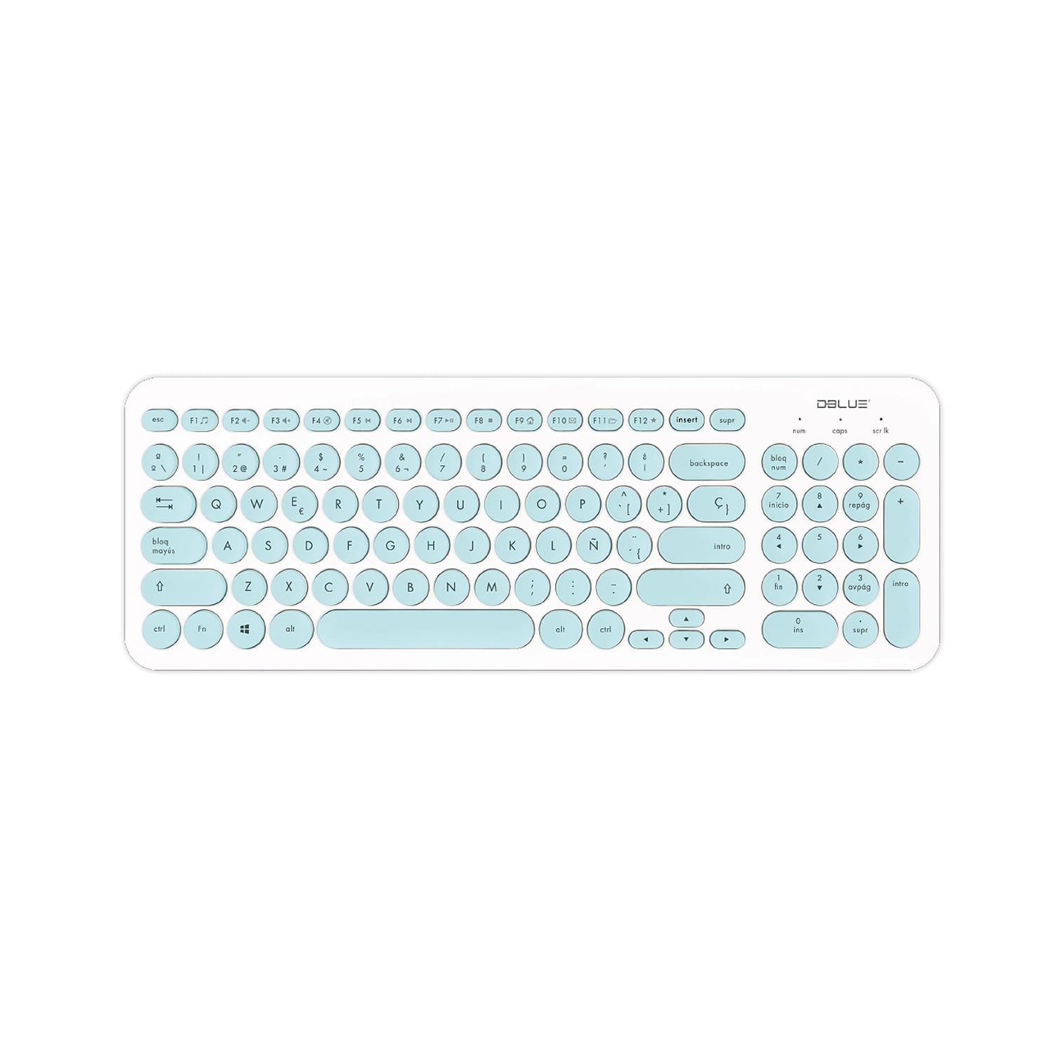 TECLADO WINDOWS DBLUE ULTRA DELGADO PC WHITE/GREEN - 1