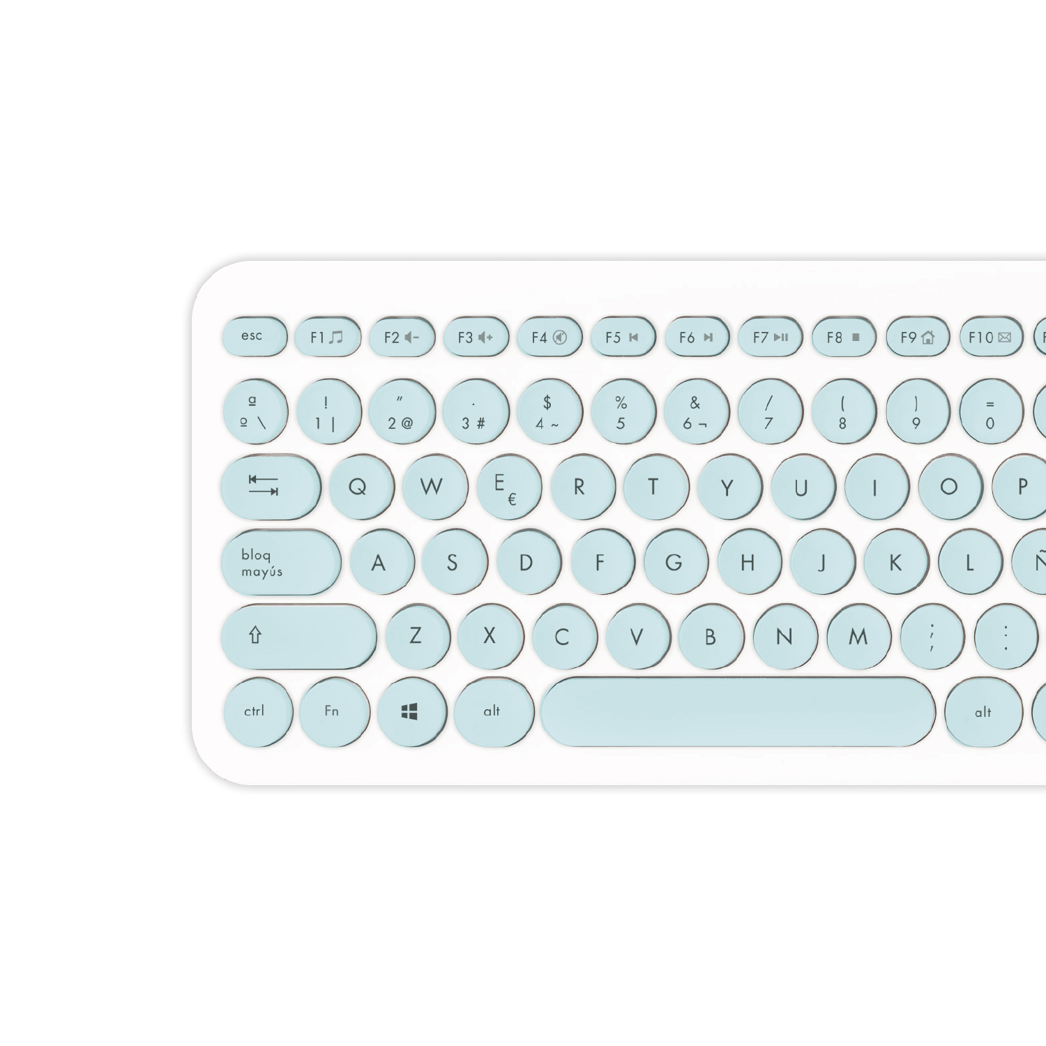 TECLADO WINDOWS DBLUE ULTRA DELGADO PC WHITE/GREEN - 2