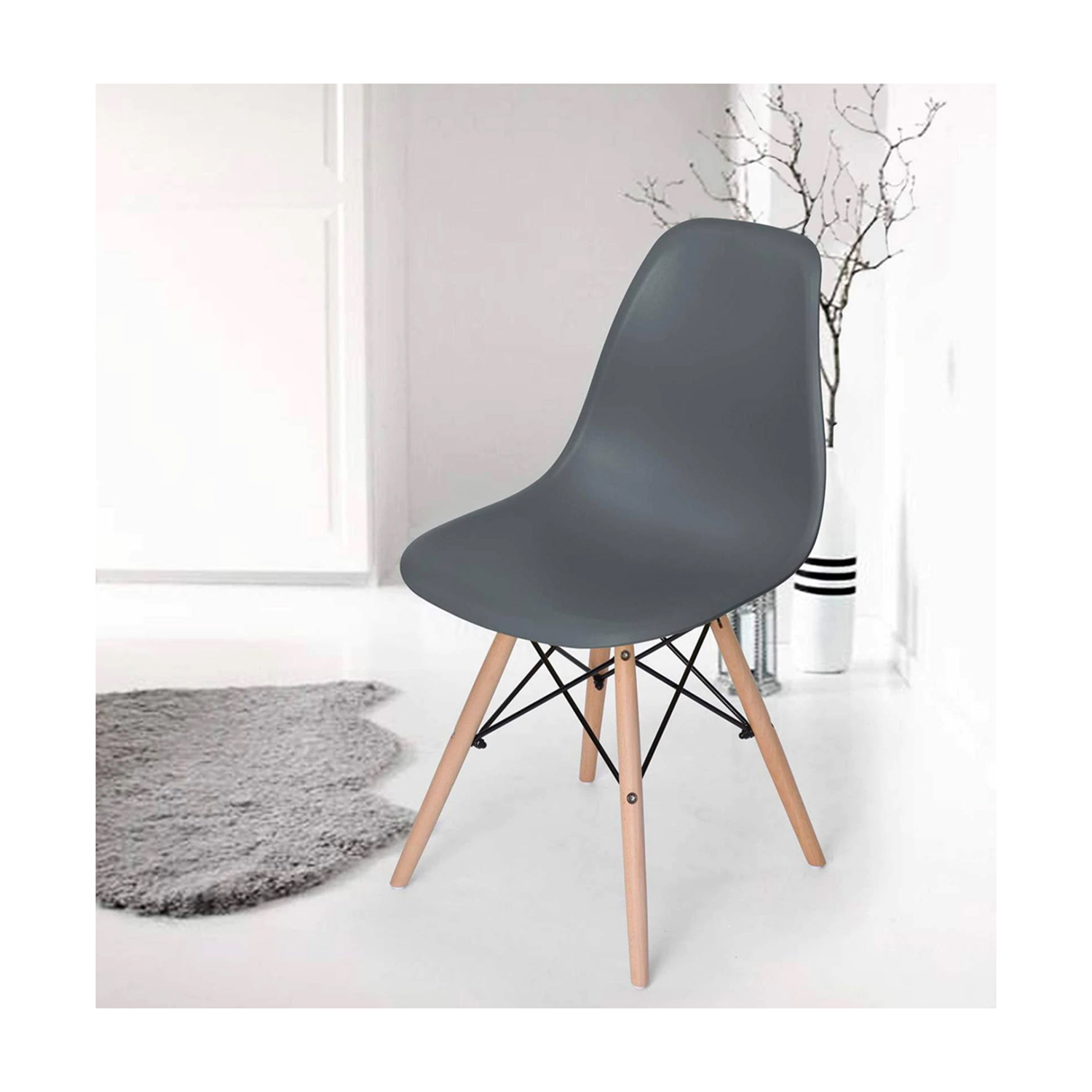 SILLA ESTILO EAMES SILVER 4 UNIDADES - 6