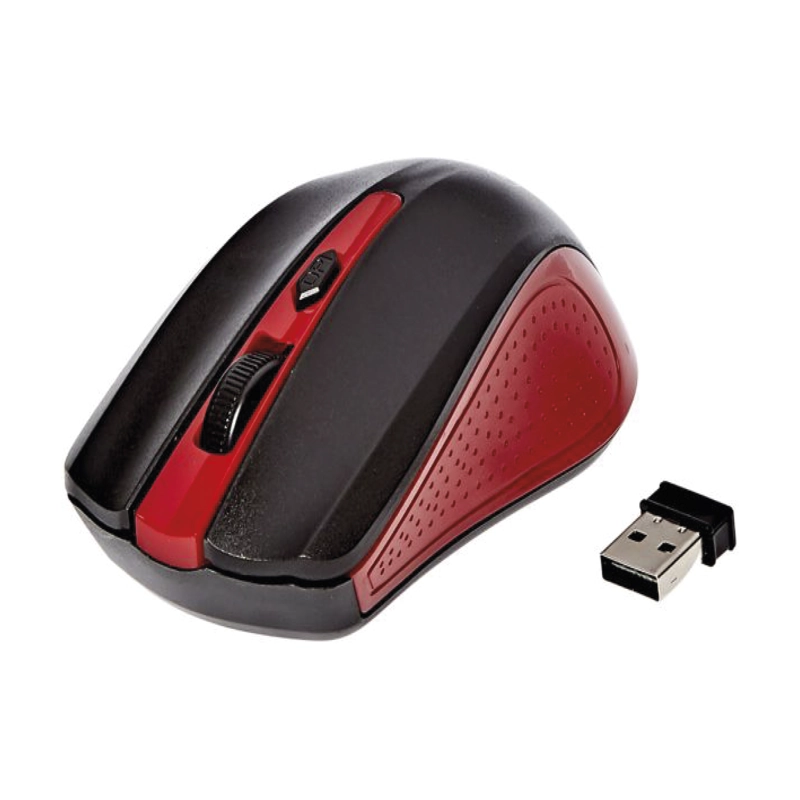 MOUSE INALAMBRICO 2.4 GHZ 1000 DPI USB 4 BOTONES  - RED - 1