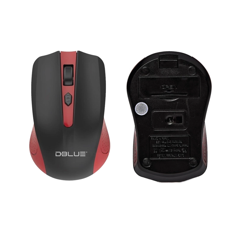 MOUSE INALAMBRICO 2.4 GHZ 1000 DPI USB 4 BOTONES  - RED - 2
