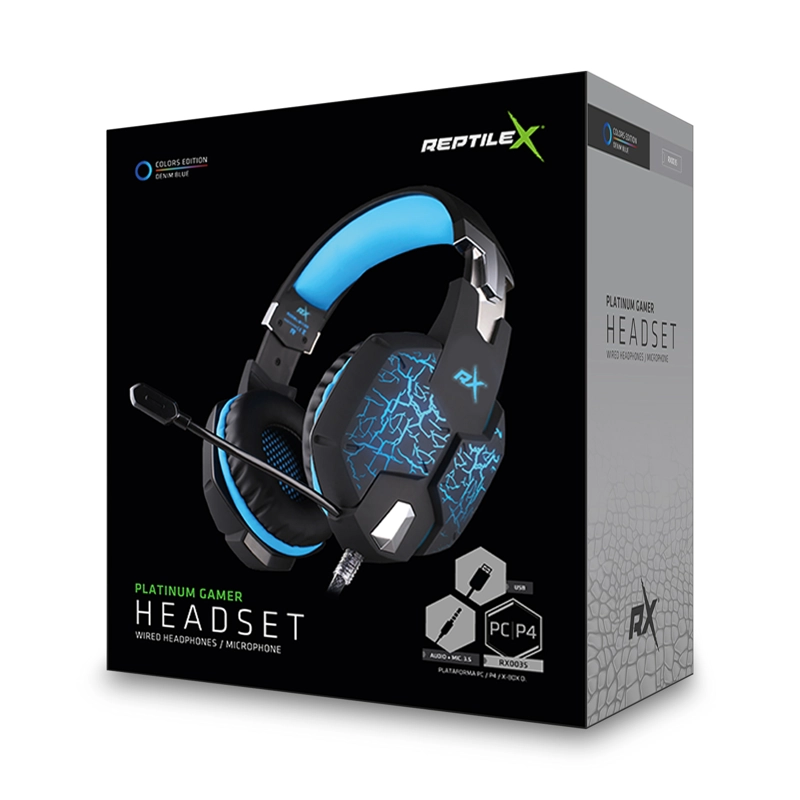 AUDÍFONOS GAMER REPTILEX HEADSET PREMIUN PC PS4 +G7118IC MICRÓFONO FLEXIBLE CONECTOR JACK 3.5MM - 2