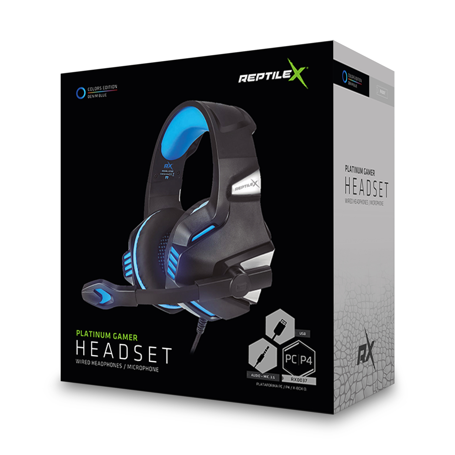 AUDÍFONOS GAMER REPTILEX HEADSET PC PS4 MICRÓFONO CONECTOR JACK 3.5MM - 2