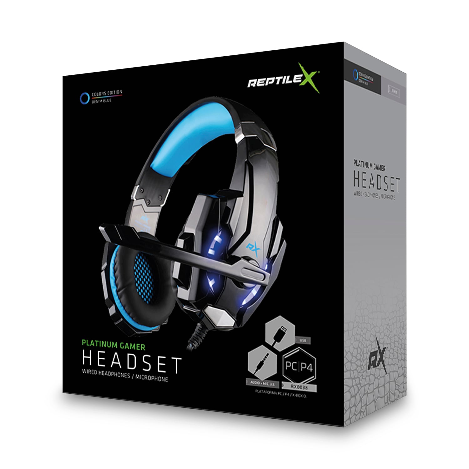 AUDÍFONOS GAMER REPTILEX HEADSET PREMIUN PC PS4 MICRÓFONO - 2