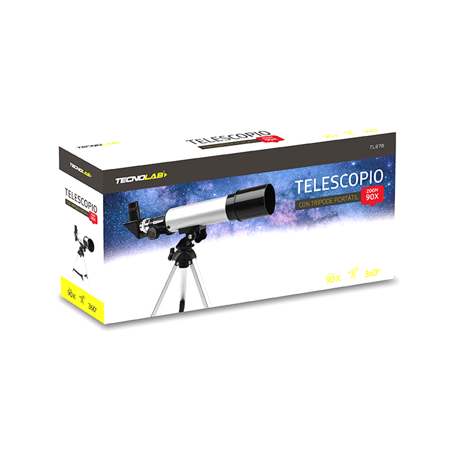 TELESCOPIO TECNOLAB ASTRONÓMICO MONOCULAR HD ZOOM 90X CON TRIPODE - 4