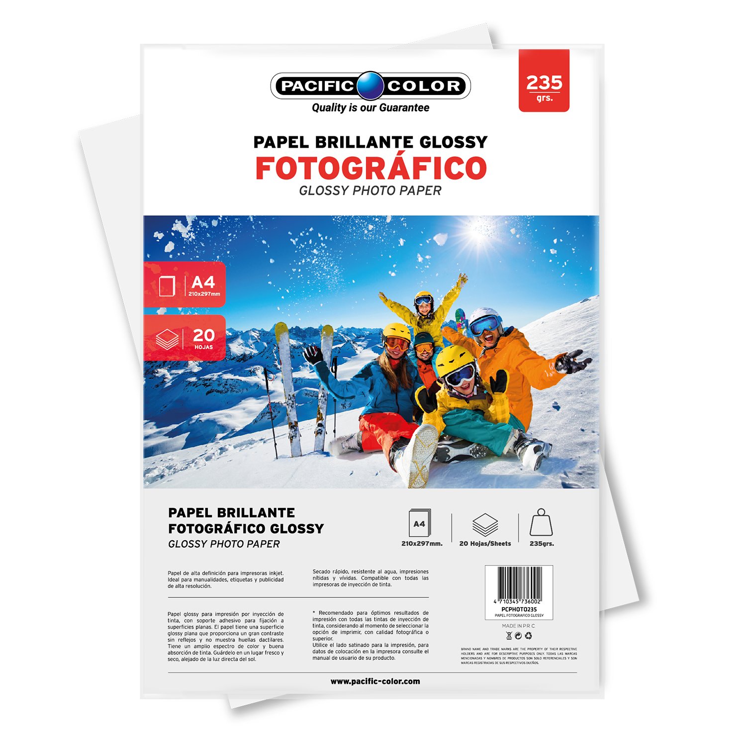 PAPEL GLOSSY PHOTO PAPER 235GR DE 20 HOJAS - 1