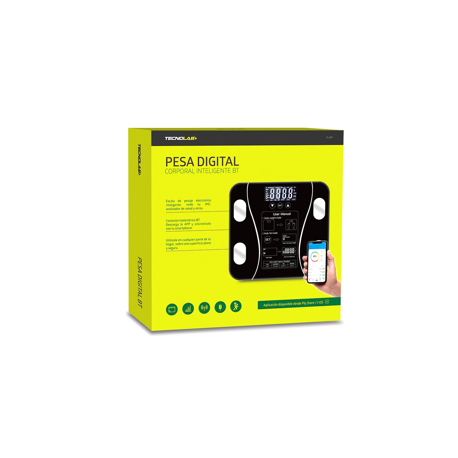 PESA TECNOLAB DIGITAL INTELIGENTE APP SMARTPHONES 180 KG TL326 - 3