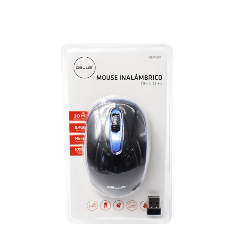 MOUSE INALÁMBRICO DBLUE 2.4 GHZ 1000 DPI USB 4 BOTONES BLUE - 4